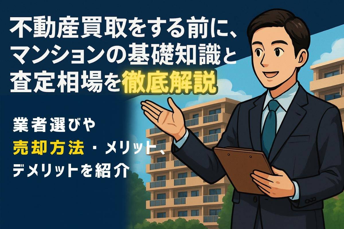 不動産買取をする前に、マンションの基礎知識と査定相場を徹底解説｜業者選びや売却方法・メリット、デメリットを紹介
